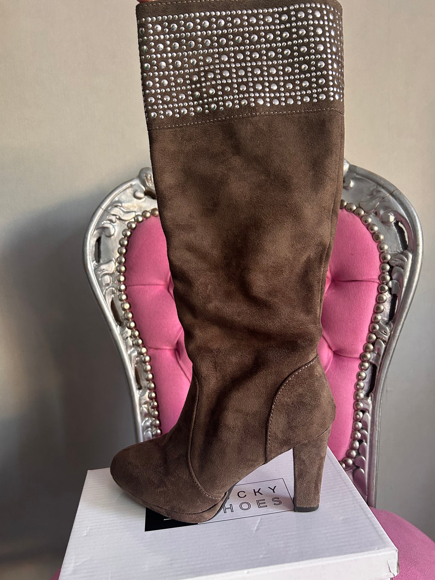 Glam Suede High Boots – Mocha Edition