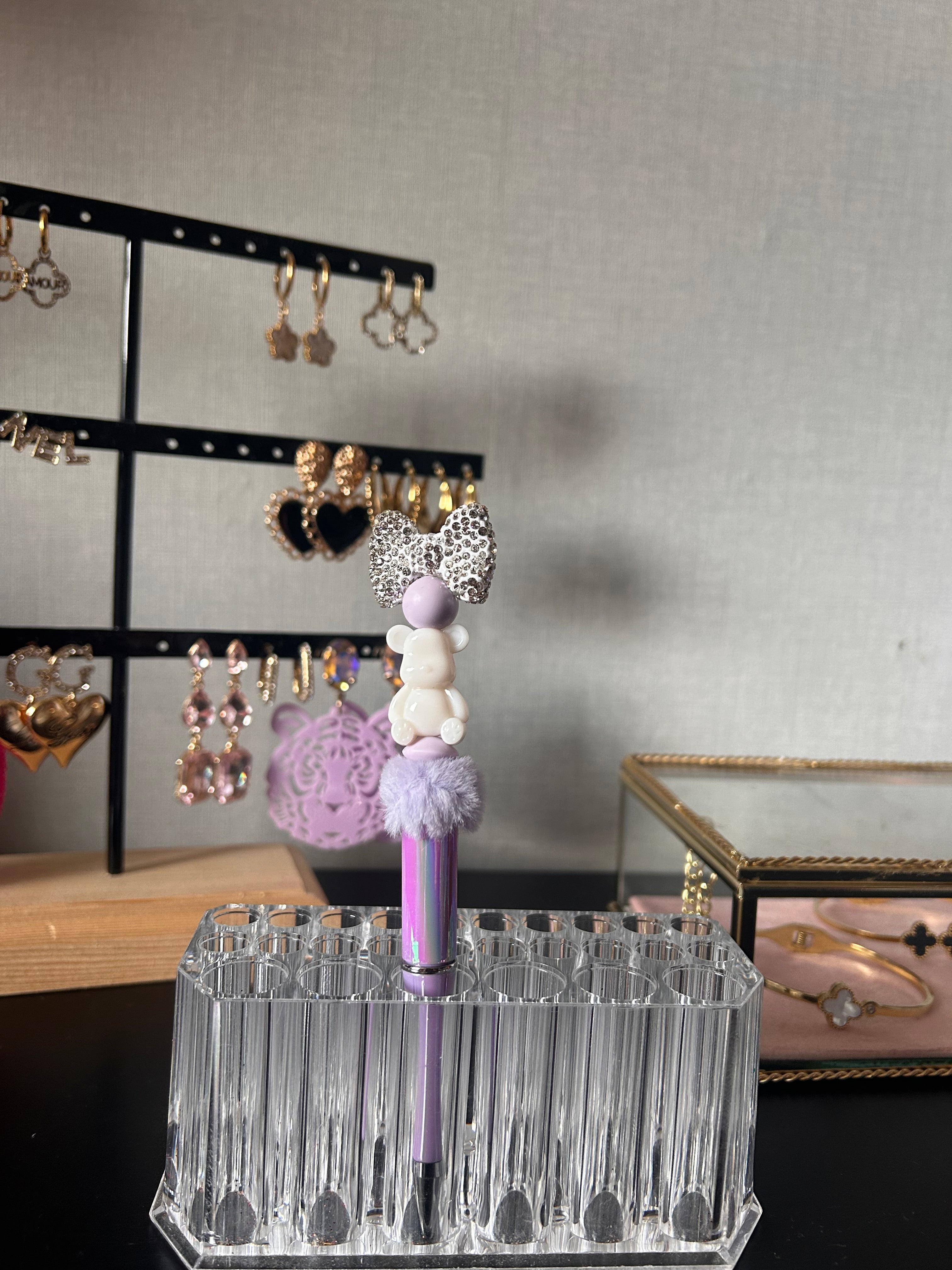 Diy: pen sparkle bear