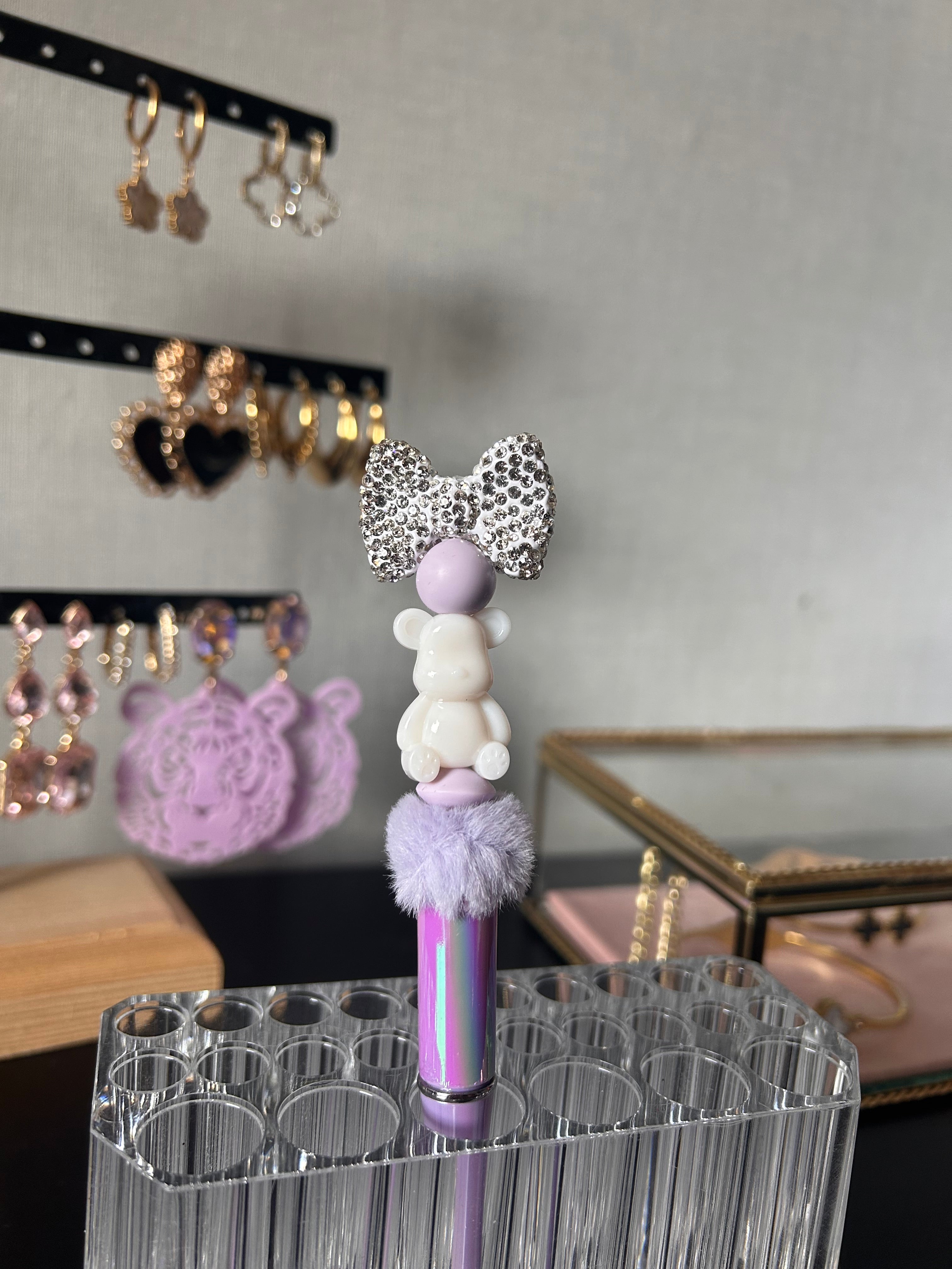 Diy: pen sparkle bear