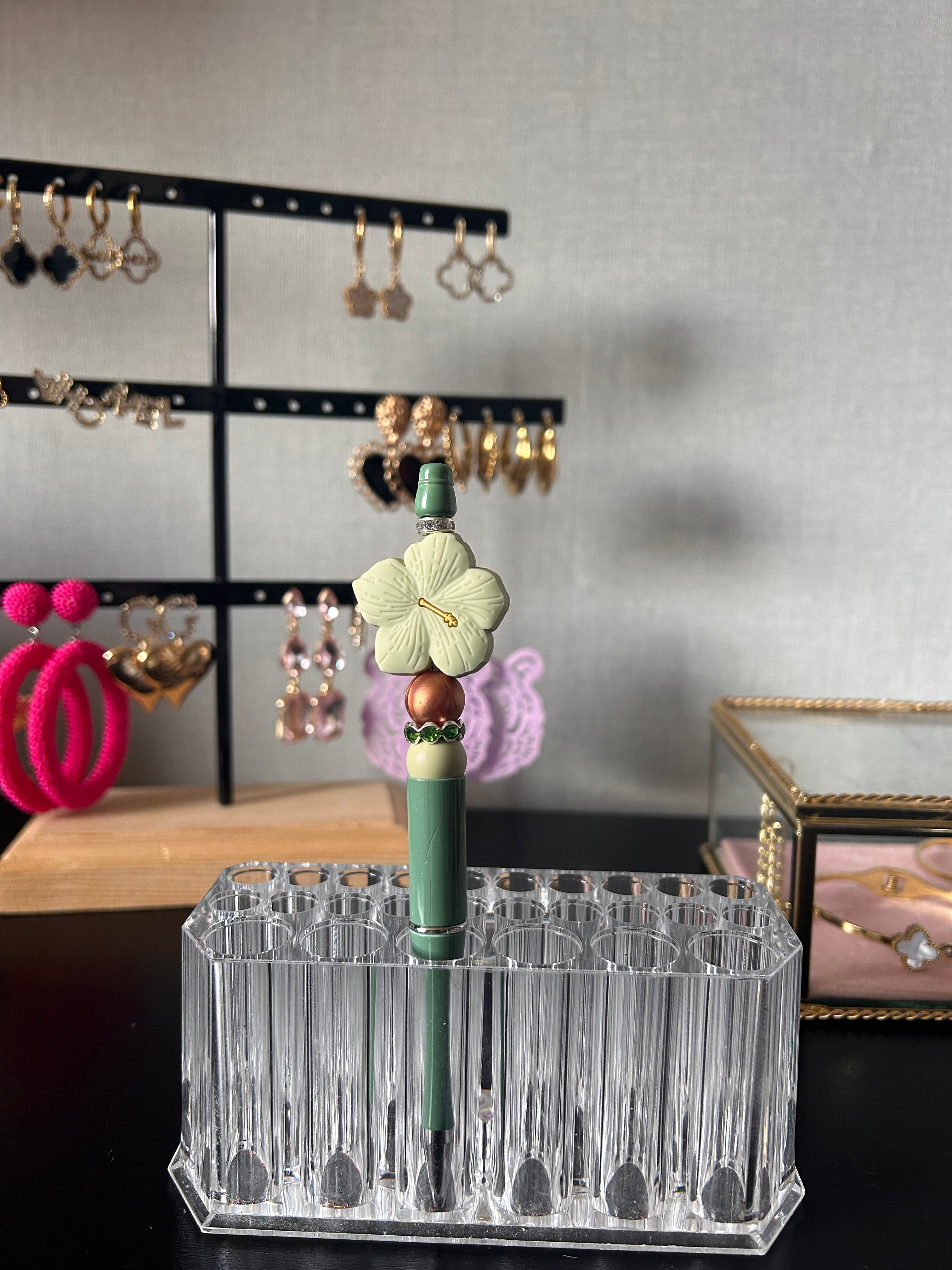 Diy: pen Green Flower