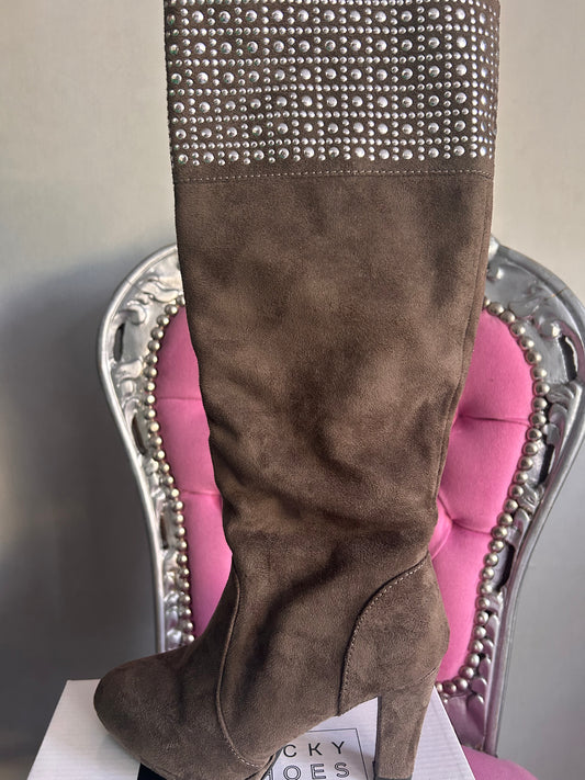 Glam Suede High Boots – Mocha Edition